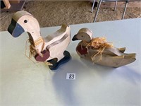 (2) Wood Decorative Ducks