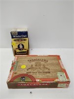 vintage cigar box w/ advertising & White Owl cigar