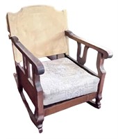 Antique Dark Wood Rocking Chair