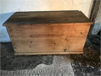 Antique Wooden Chest With Fitted Feet