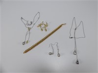 GOLD PLATED & OTHER STERLING NECKLACES, ETC.