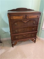 Vintage five drawer chest, approximate