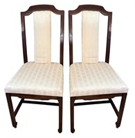 Two Elegant Cream Upholstered Chairs