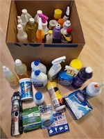 big box of cleaning supplies