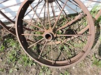 Two Antique Steel Impliment Wheels, 54" D