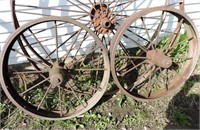 Two John Deere Steel Wheels, 32" D