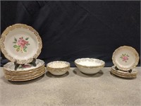 Briar Rose Georgian China plates, bowls