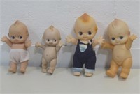 Four Kewpie Dolls Tallest 9" See Info