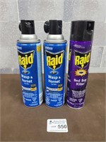3 Raid Wasp and bug killing sprays