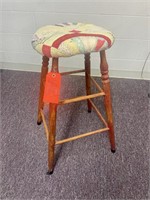 Vintage quilt top padded stool