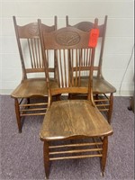 3-antique chairs with carved backs