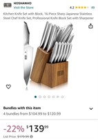 KITCHEN KNIFE SET (NEW)