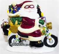 Biker Santa Cookie Jar by Cooks Club 11.5"