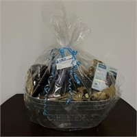 Gift Basket: blue tooth speaker sunglasses, cups,