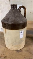 Crock jug, damage on bottom 11 1/2 “  tall, 6 1/2