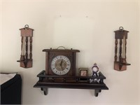 3 Clocks, Shelve, and Candlestick Holders