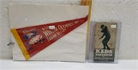 Vintage 1960 Winter Olympics Pennant and
