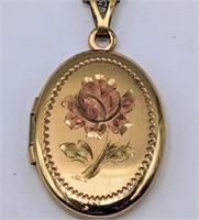 14k Gold Filled Necklace w/Flower Design