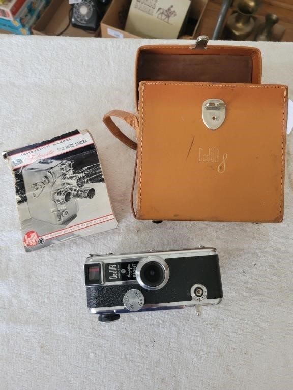 Vintage DeJur 8mm Movie Camera with Leather Case