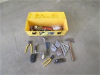 Plastic tool box w/tools