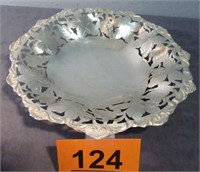 Pierced Edge .800 Silver Footed Decorative Bowl