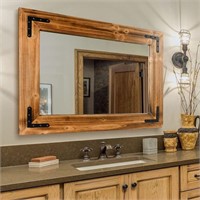 $120 Rustic Wood Frame Hanging Wall Mirror