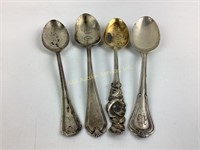 (4) sterling teaspoons monogrammed 72 grams