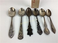(6) Sterling demitasse souvenir spoons 53 grams
