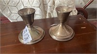 Sterling -weighted silver candle sticks - 3.5