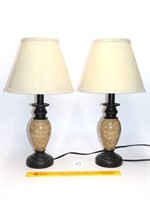 (2) Small Table Lamps - Measures Approx. 18T -