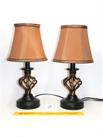Pair of Small Table Lamps - Measures Approx. 16T