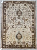 Hand Woven Tabriz Rug or Carpet, 3' 1" x 4' 9"