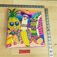 Vintage Lisa Frank 3 Ring Binder Fruit Banana Pine