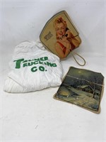 -2 vintage hand fans-Champion Petroleum Service