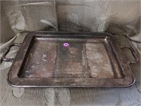 Vintage Footed Silver Plate Serving Tray