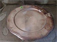 Vintage Round Silver Plate Serving Tray