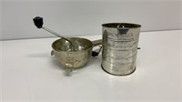 Bromwell’s vintage measuring sifter with food