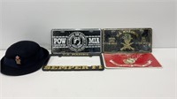 Marine Corps and POW license plates, etc