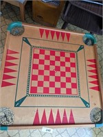 Vintage Double-Sided Wood Game Board