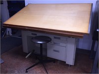 DESK-O-MATIC II WITH DRAFTING TABLE & STOOL