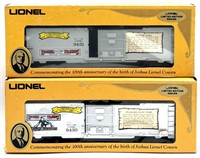 (2) Lionel 100th Anniversary Boxcars O-ga in Boxes
