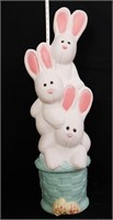 Vintage 32in 3 bunny Easter blow mold