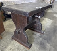 Sturdy Dark Pine End Table.