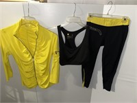 LADIES YELLOW & BLACK 3-PC OUTFIT LARGE