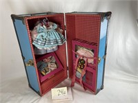 Vintage Doll case with clothing