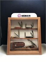 Boker Display and 5 Knives with Bone Handles