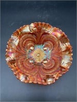 Carnival Glass Marigold Persian Scroll Bowl