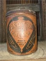 Vintage 25 lbs Metal Red Top Axle Grease Can
