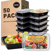 Ezalia 50 Pack- Meal Prep Containers 32oz, Plastic