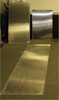 THREE Stainless steel sheeting 92" x 24", 34" x 24